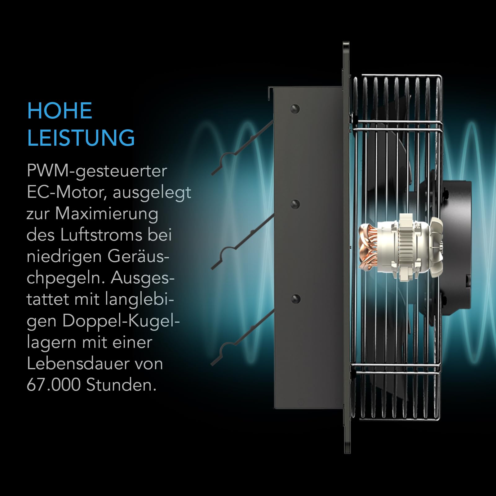 AC Infinity AIRLIFT T20, 500mm-Abluftventilator mit WLan-Temperatur- und Feuchtigkeitsregler, EC-Motor Wandmontage für Belüftung und Kühlung in Schuppen, Dachböden, Werkstätten und Gewächshäusern