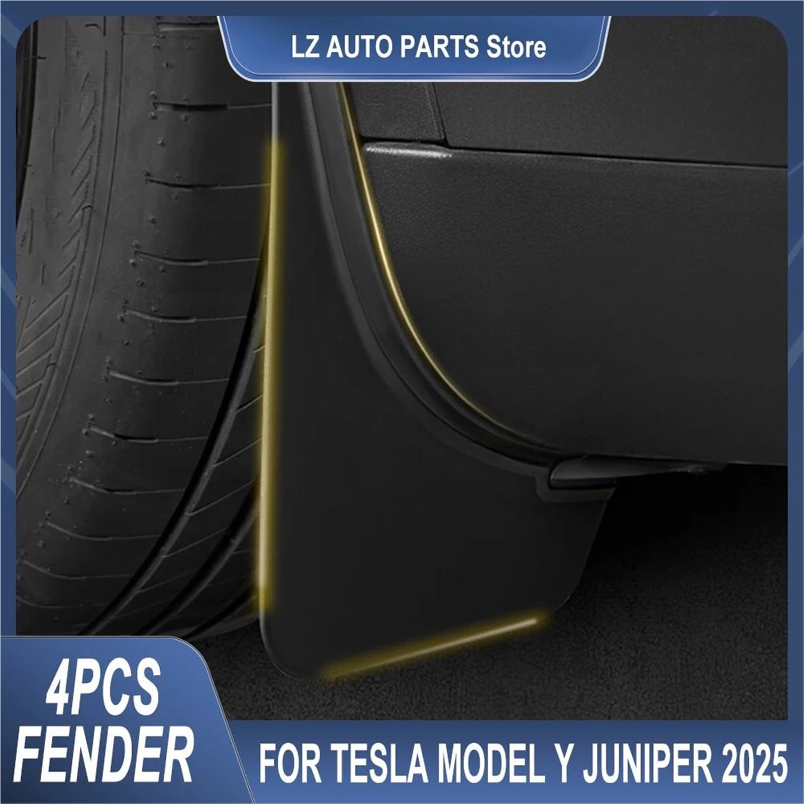 bavettes de voiture Garde-boue avant et arrière Convient pour Tesla Model Y Juniper 2025, Anti-neige, Anti-éclaboussures de sable