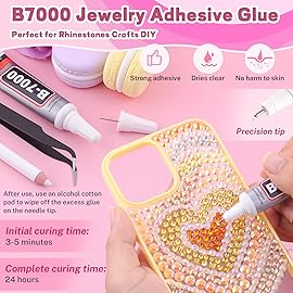 20000Pcs Yellow Rhinestones for Bedazzling with 1Pcs B7000 Jewelry Glue, Resin Rhinestones for Crafting Crafts DIY, Bedazzler Kit Gems for Clothing Shoes Tumblers Nail Art Assorted Size 3/4/5/6mm