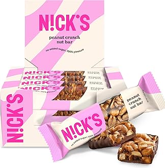 NICK'S Peanut Chocolate Snack Bar, Keto Nut Snack for Sports, Hiking & Outdoor Activities, 1G sugar, 3G net carbs, healthy snack bar (pack of 12)