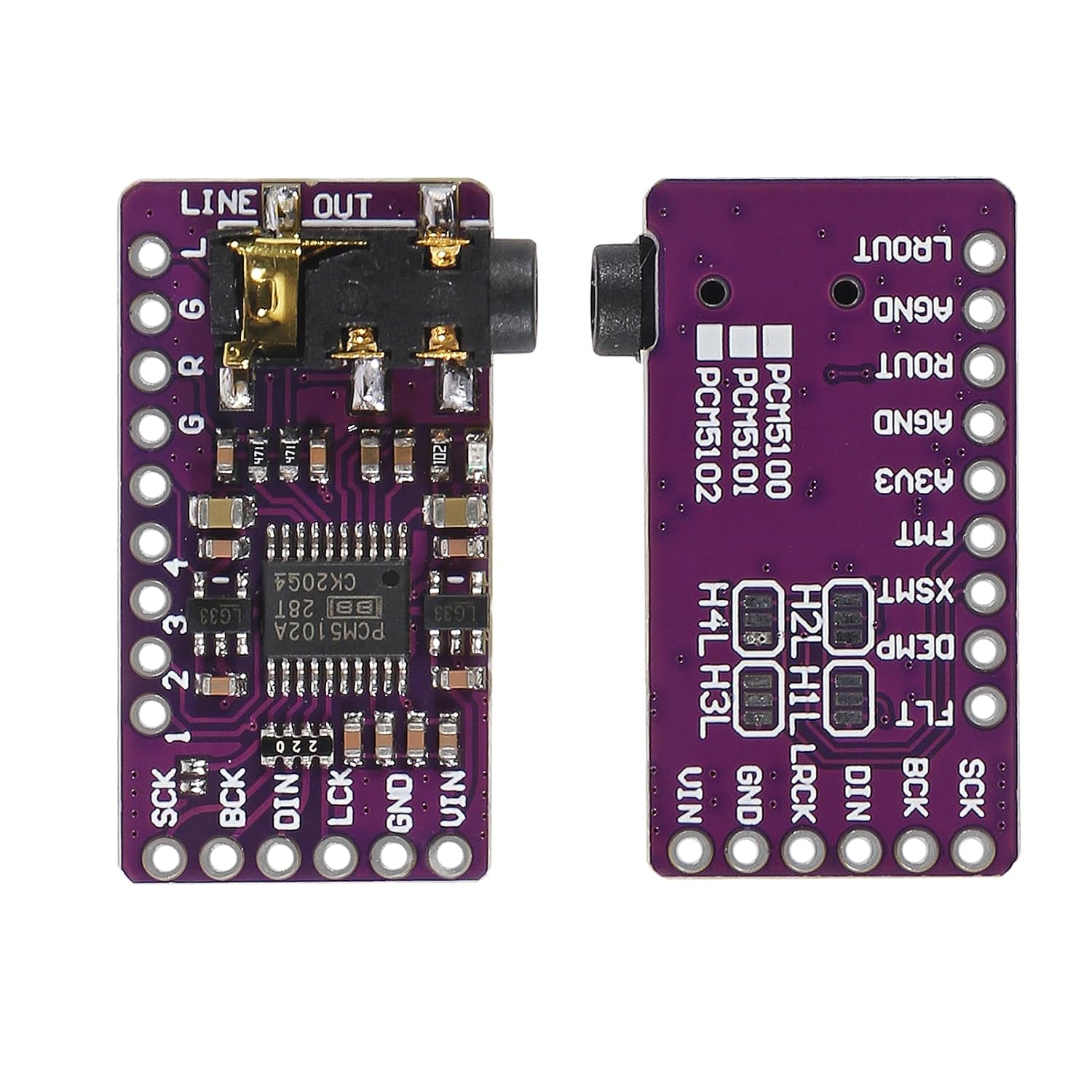 3Pcs PCM5102 Interface I2S Stereo PCM5102A Digital Audio DAC Decoder Module GY-PCM5102 Voice Module Player Board Digital-to-Analog Converter IIS I2S Format Player Module for Arduino Raspberry Pi
