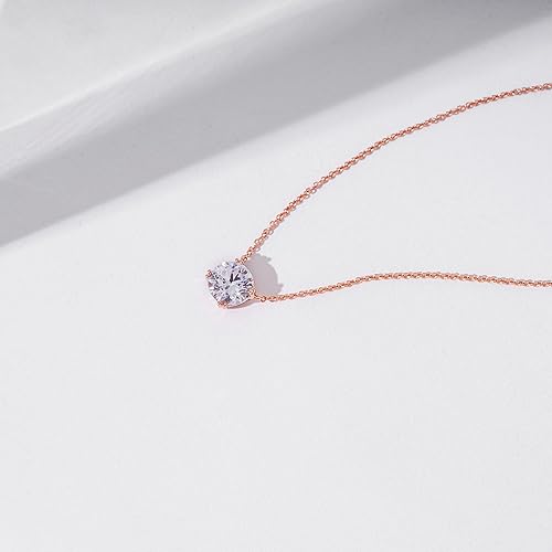 Miniatura 8 de Collar con colgante Swarovski de Zirconia de plata fina bañada en oro o platino