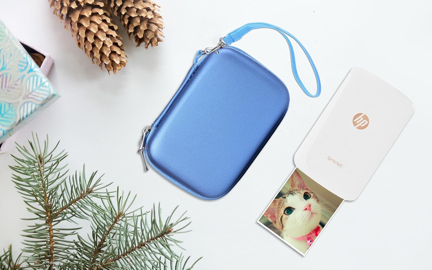 Katia Hard Case for HP Sprocket Portable Photo Printer. Hp Sprocket Case, Also fits Polaroid Zip Mobile Printer/Zink Zero Ink Printing Technology/Polaroid Snap Instant Digital Camera - Blue