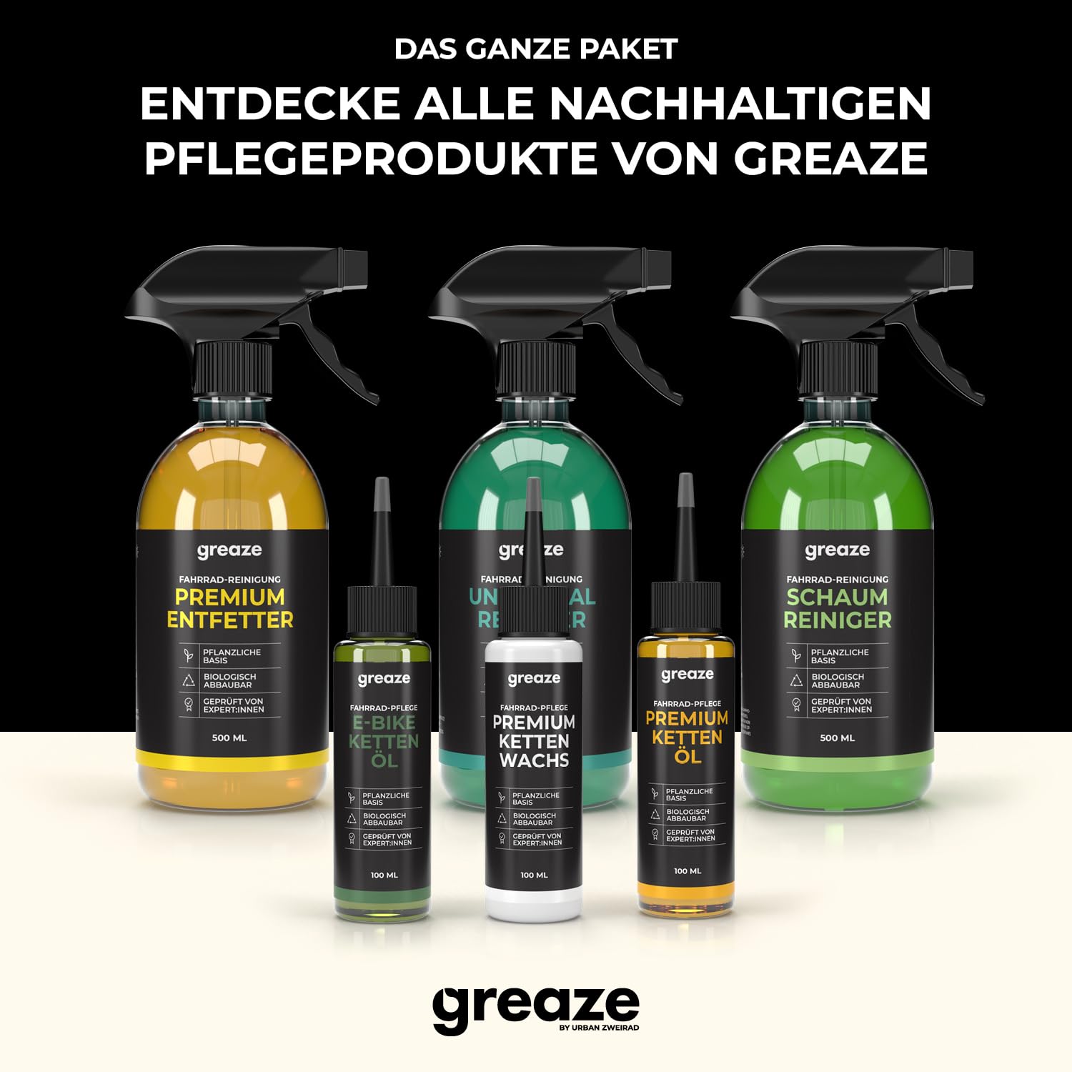 greaze Premium Fahrrad Kettenöl Reinigungsset Expert - nachhaltige Kettenpflege für dein Fahrrad - Fahrrad Kettenöl für die Fahrradkette - Kettenöl Fahrrad