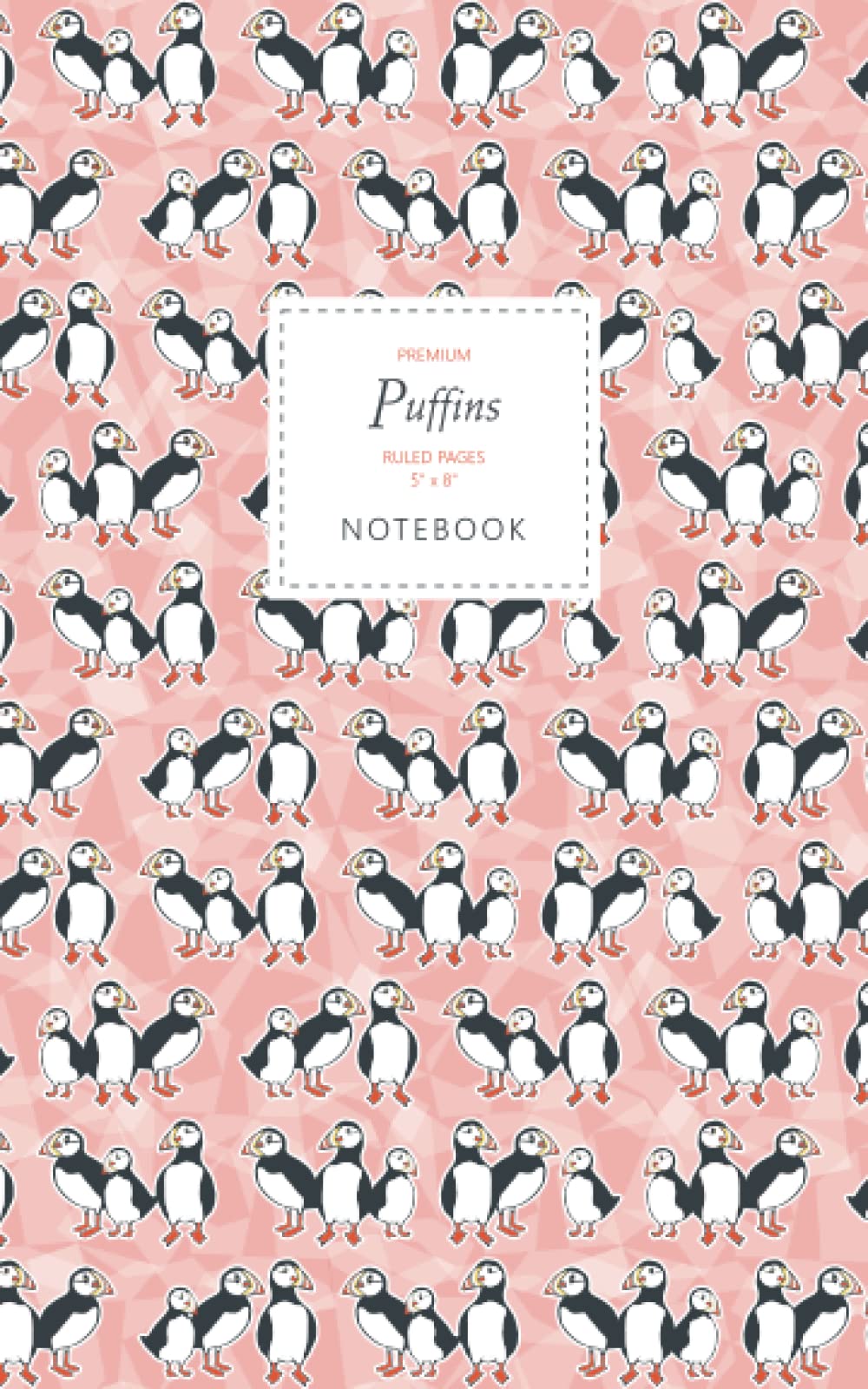 Puffins Notebook - Ruled Pages - 5x8 - Premium: (Pink Edition) Fun notebook 96 ruled/lined pages (5x8 inches / 12.7x20.3cm / Junior Legal Pad / Nearly A5)