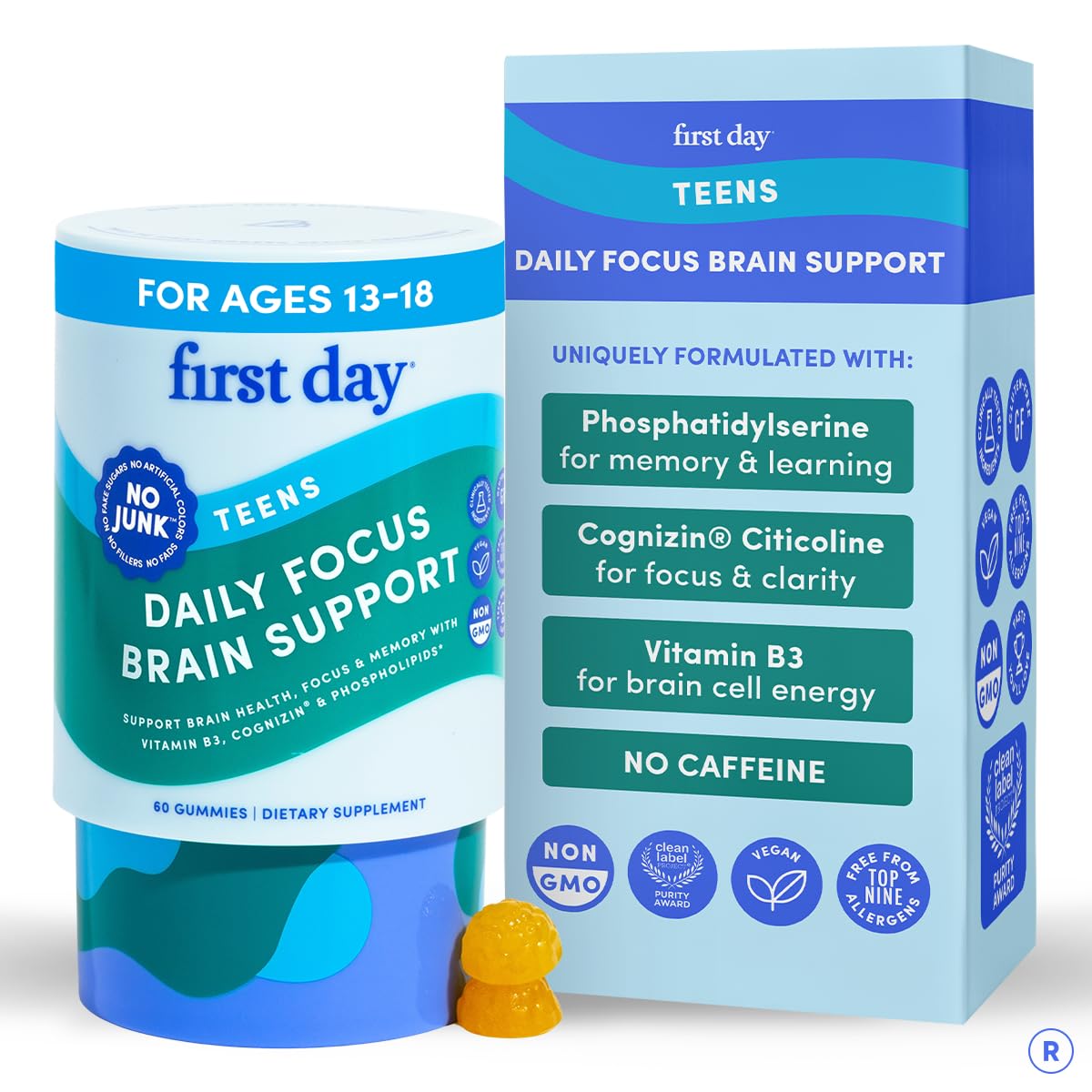 FIRST DAY Teen Brain & Focus Gummies