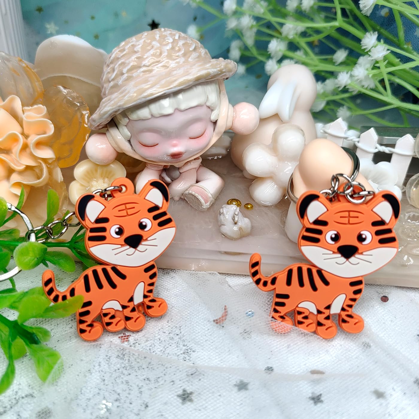 MEIYIFAN 30 Pezzi Mini Portachiavi,Portachiavi con Animali dei Cartoni Animati,Porta Chiavi Idea Bomboniera,Regali dei Bambini Premio,per Bambine Ragazze Regalo Festa Compleanno Bomboniere