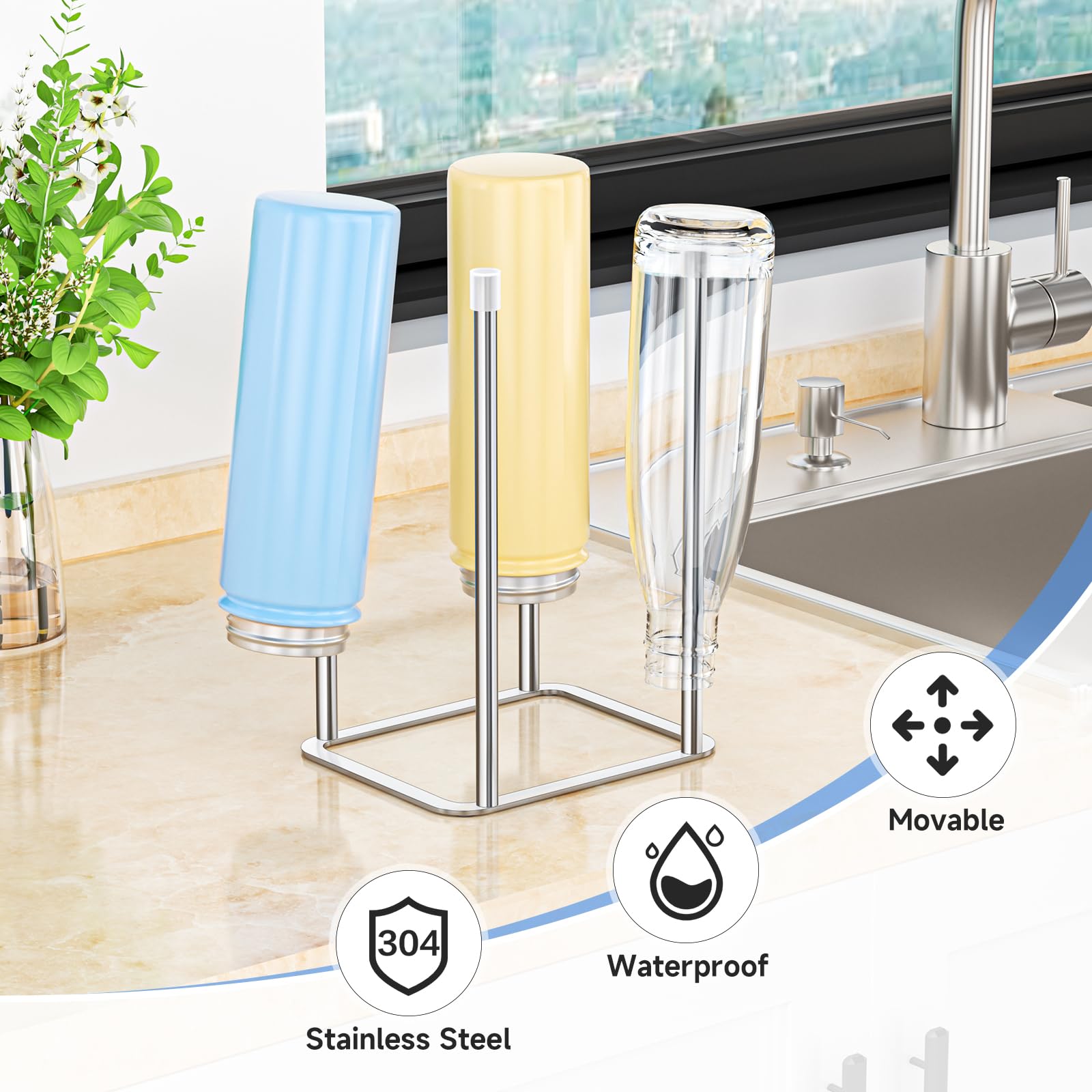 Baby Bottle Drying Rack, Stainless Steel Water Bottle Dryer Rack, Bottle Drainer Rack Cup Drying Rack - Image 3