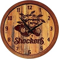 Vista 511 de The Fan-Brand NCAA Oklahoma Sooners: Faux Barrel Top Wall Clock Sports Team Bar Sign Décor - Home Man Cave, Party Decoration - Made On Demand