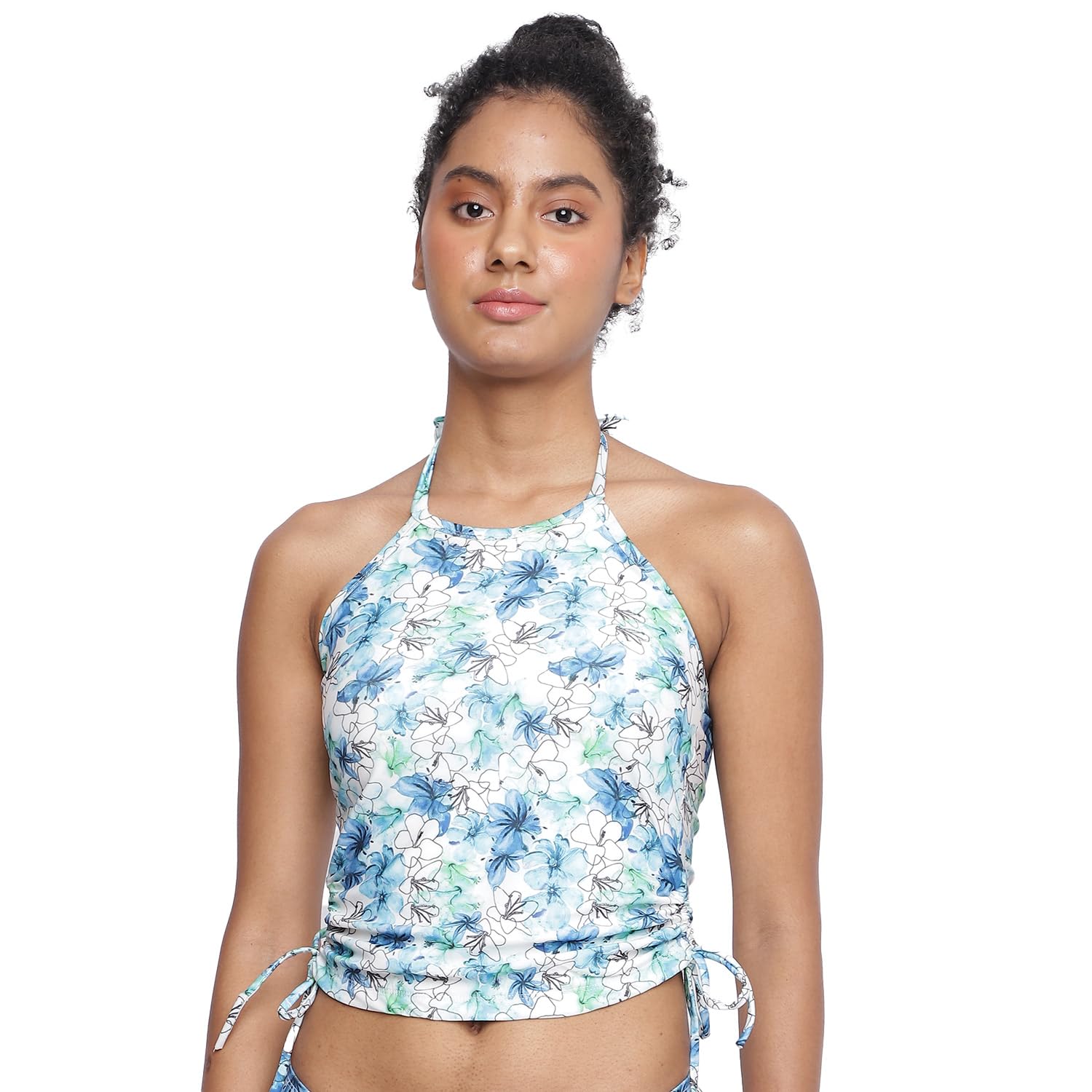 la intimo Chetlat Halter Neck Printed Padded Crop Tankini Top for Women Swimwear Beach wear-picture-20