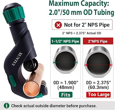 Copper Pipe Cutter, 3/16-2 OD Tubing Cutter Kit