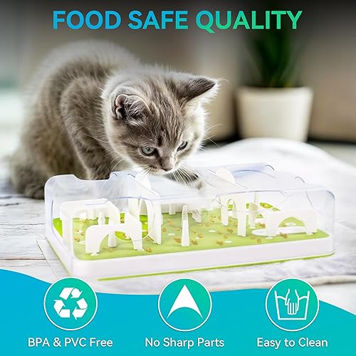 Vista 4 de ALL FOR PAWS Alimentador de Rompecabezas Interactivo para Gatos y Juguete de Alimentación Lenta – Dispensador de Golosinas con Laberinto