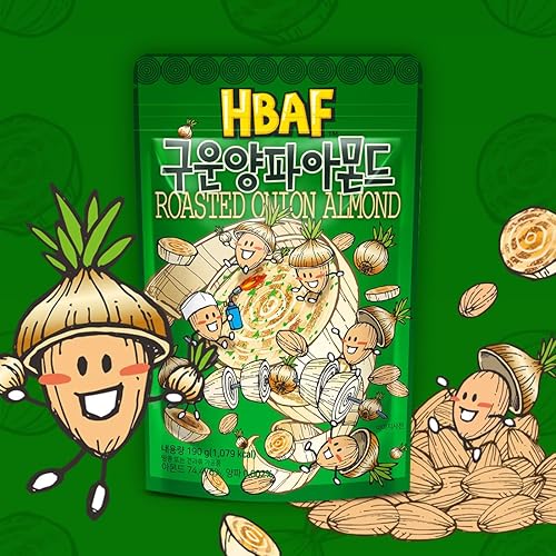 Miniatura 5 de Official Gilim HBAF Bocadillo de proteína de nuez de cebolla asada coreana de almendras sazonadas  Nutritivo impulso de Enery  Bocadillo de