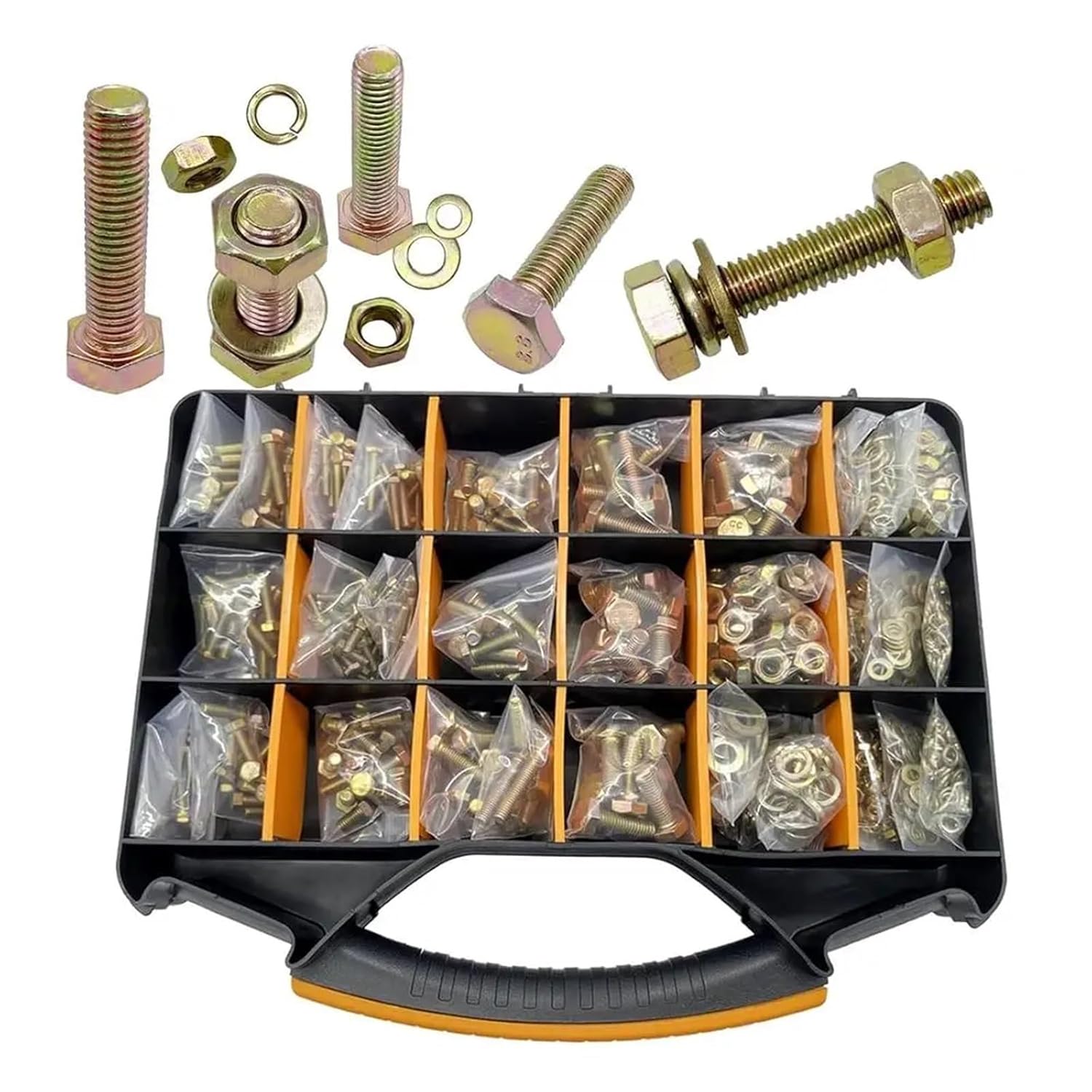 Nut & Bolt Sets 1000Pcs Heavy Duty Galvanized Rustproof Bolt Assortment Kit