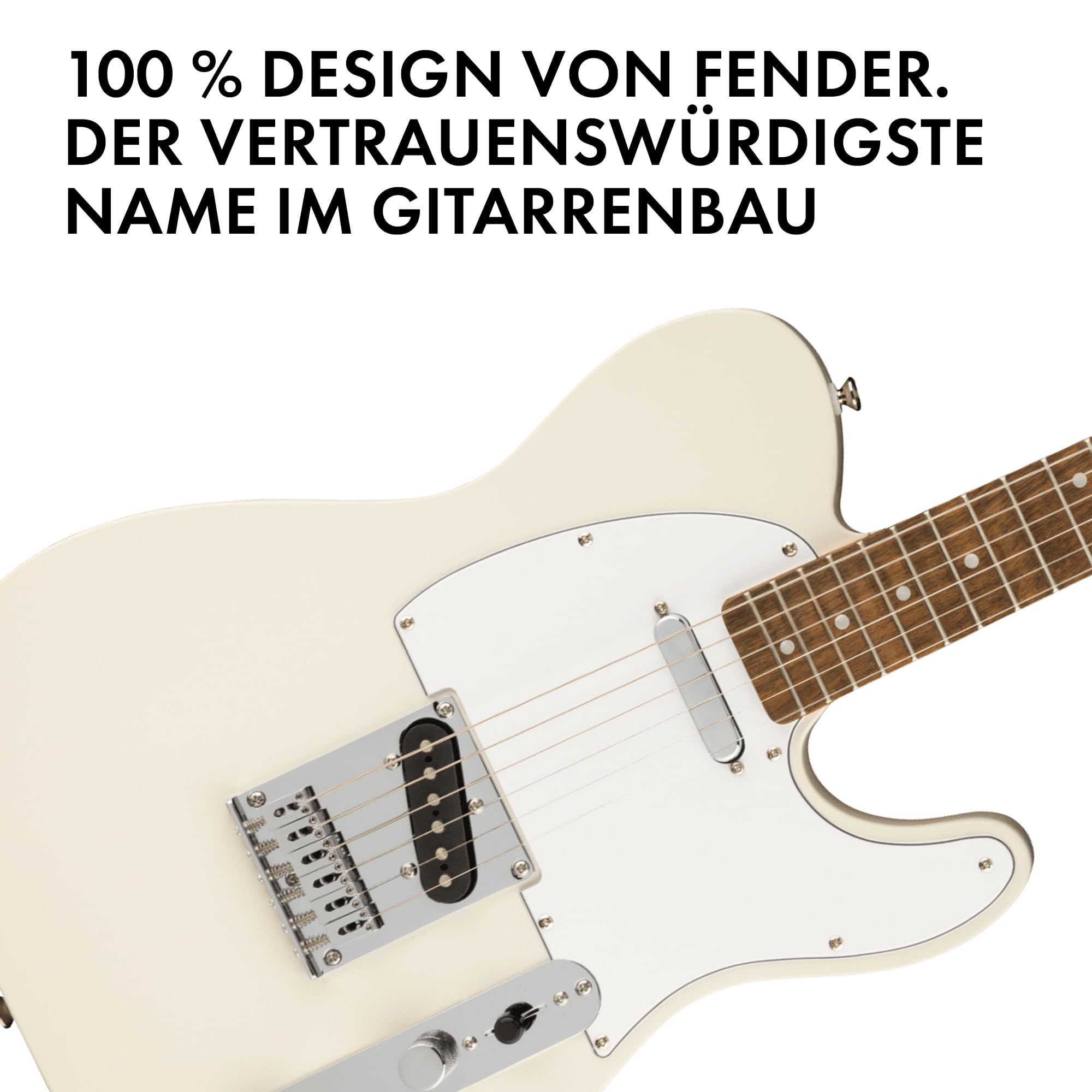 Squier by Fender Affinity Series Telecaster, E-Gitarre, Indisches Lorbeergriffbrett, Olympisch Weiß, Inklusive kostenloser virtueller Kurse auf Fender Play