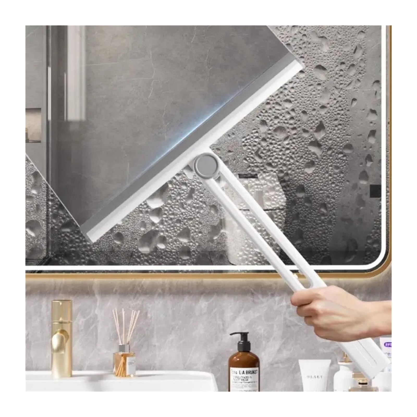 Grattoir en Silicone, essuie-Glace de Lavage, raclette Douche, Nettoyage des vitres du Sol, Outil, Mur d'eau Domestique(Black)
