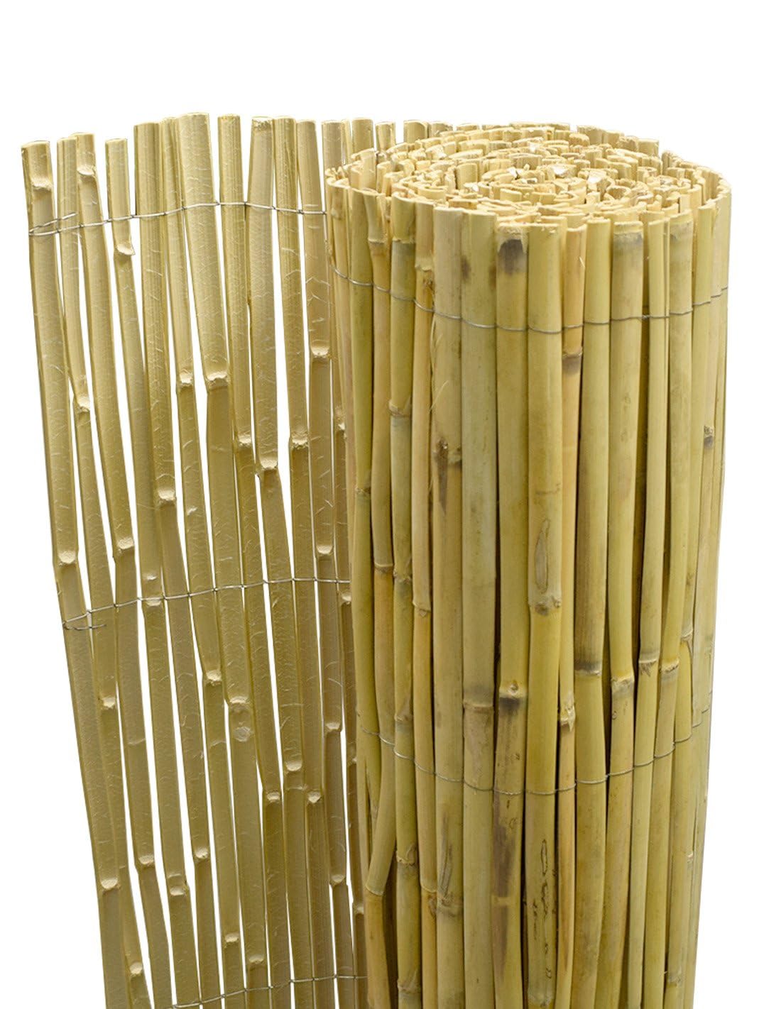 Jardin202 - Cerramiento de Caña Partida Nacional para Exteriores - Privacidad 95%, Cosido con Alambre - Disponibles 1x5m, 1.5x5m, 2x5m | Rollo: 1 x 5 Metros -