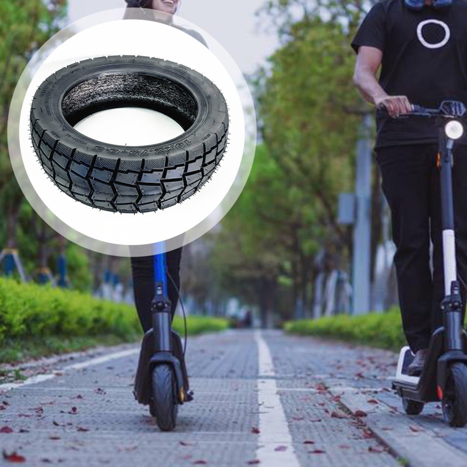 Pneumatico senza camera d'aria 10 pollici per scooter elettrico 10 x 2.75-6.5 pneumatico in gomma fuoristrada 70/65-6.5 per guida all'aperto modello di trazione migliorata nero
