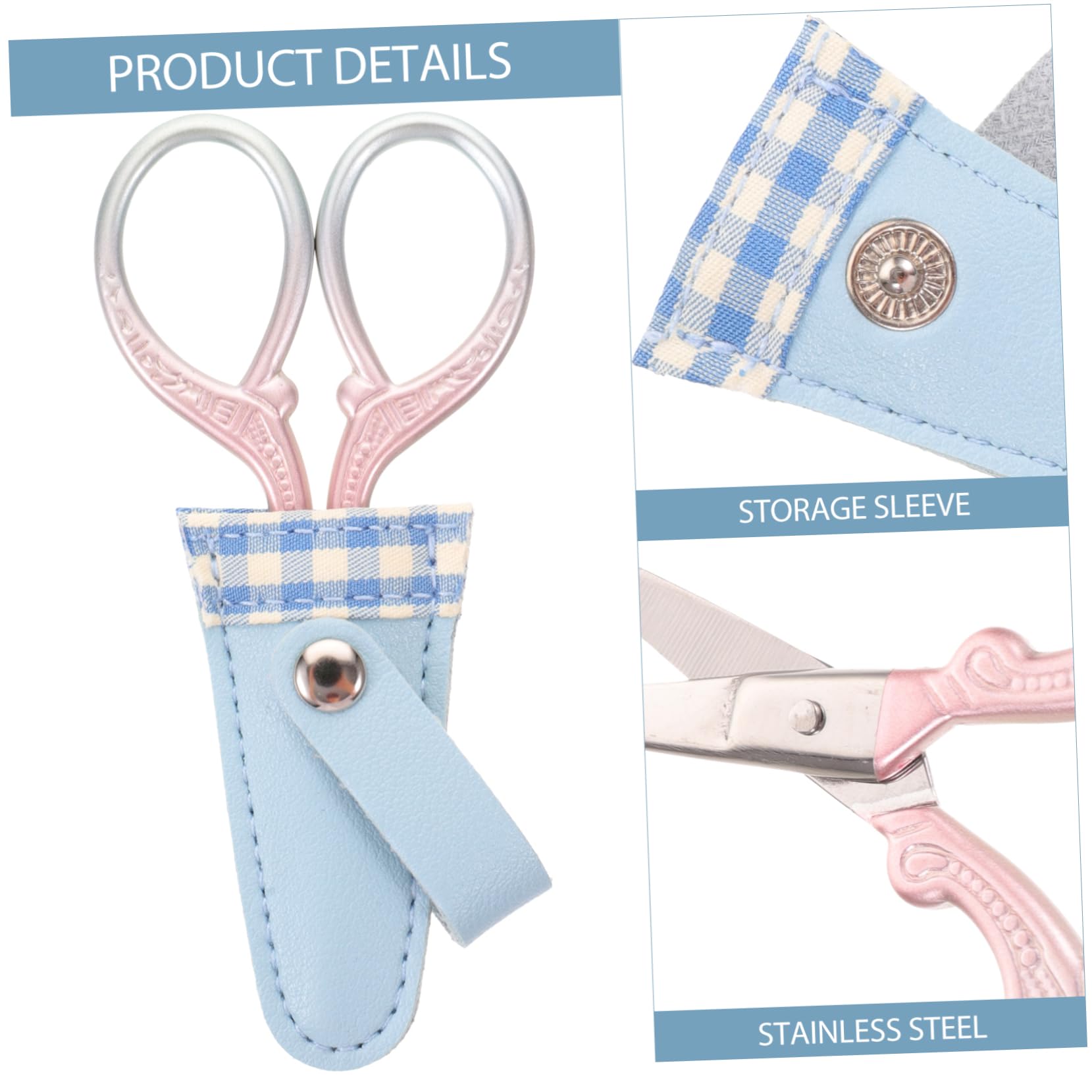 EXCEART 5ensembles Set De Ciseaux Colorés Avec Étui Cuir De Ciseaux Multifonctionnels Pour Couture Et Créatifs Outil Pratique Pour Découper Carton Et Plus