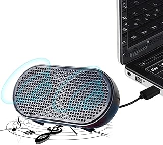 DULING USB Speakers,PC Notebook Laptop USB Speaker with 2 Channels 3D Loudspeaker - External USB Powered Stereo Multimedia Small Desk Speaker