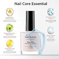 Vista 5 de Ridge Filler Base Coat 3 en 1 Fortalecedor de Uñas Crecimiento, Relleno de Ridge Fortificante Transparente para Uñas Irregulares Dañadas, Fórmula