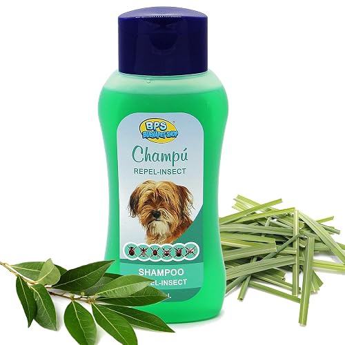 BPS Champú Repel Insect para Perro 250ml para Todo Tipo Razas con Material Seguro y Natural Diseño Especial…