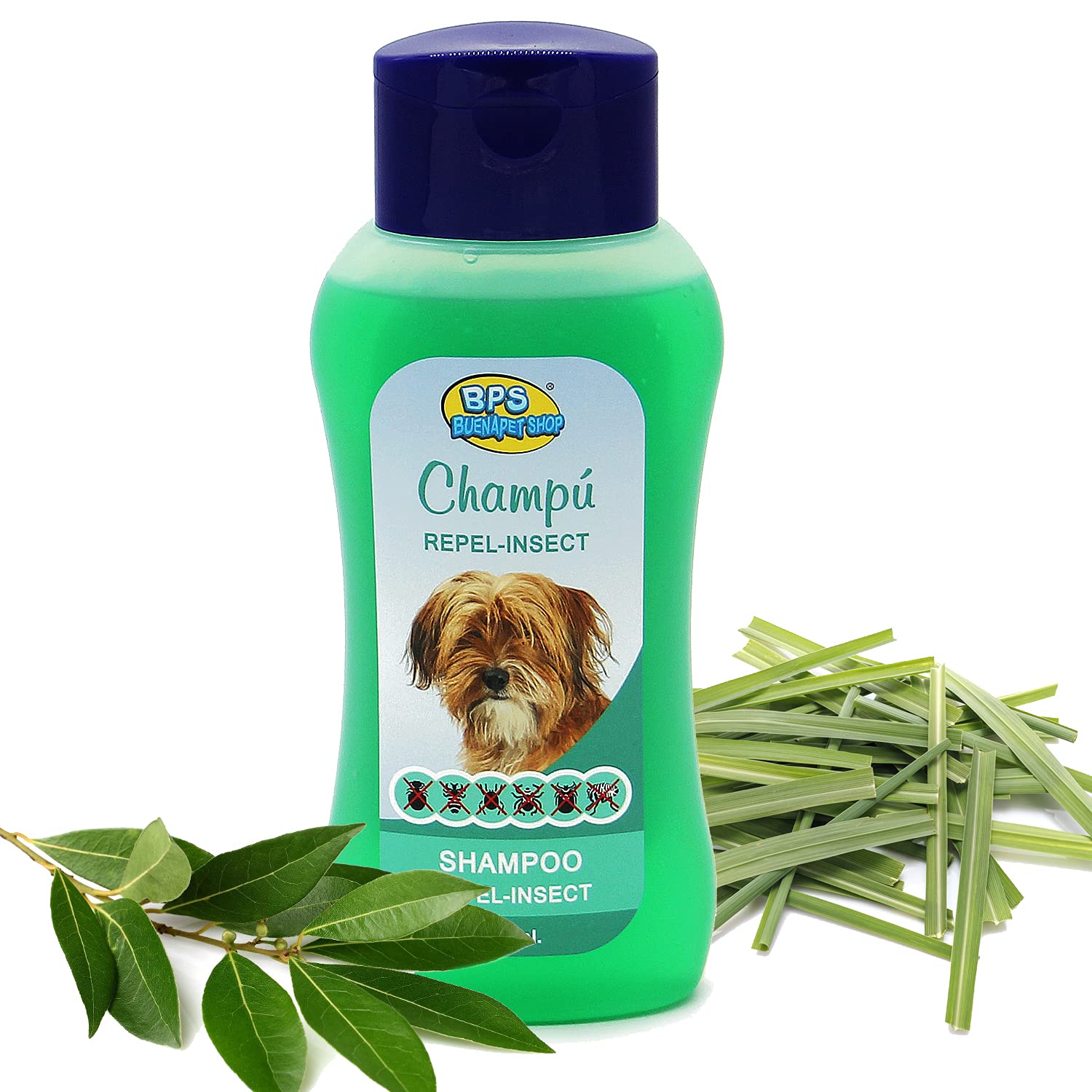 BPS Champú Repel-Insect Shampoo para Perro Animales Domésticos Seguro y Natural Diseño de Repelente de Insectos 250 ml BPS-4282
