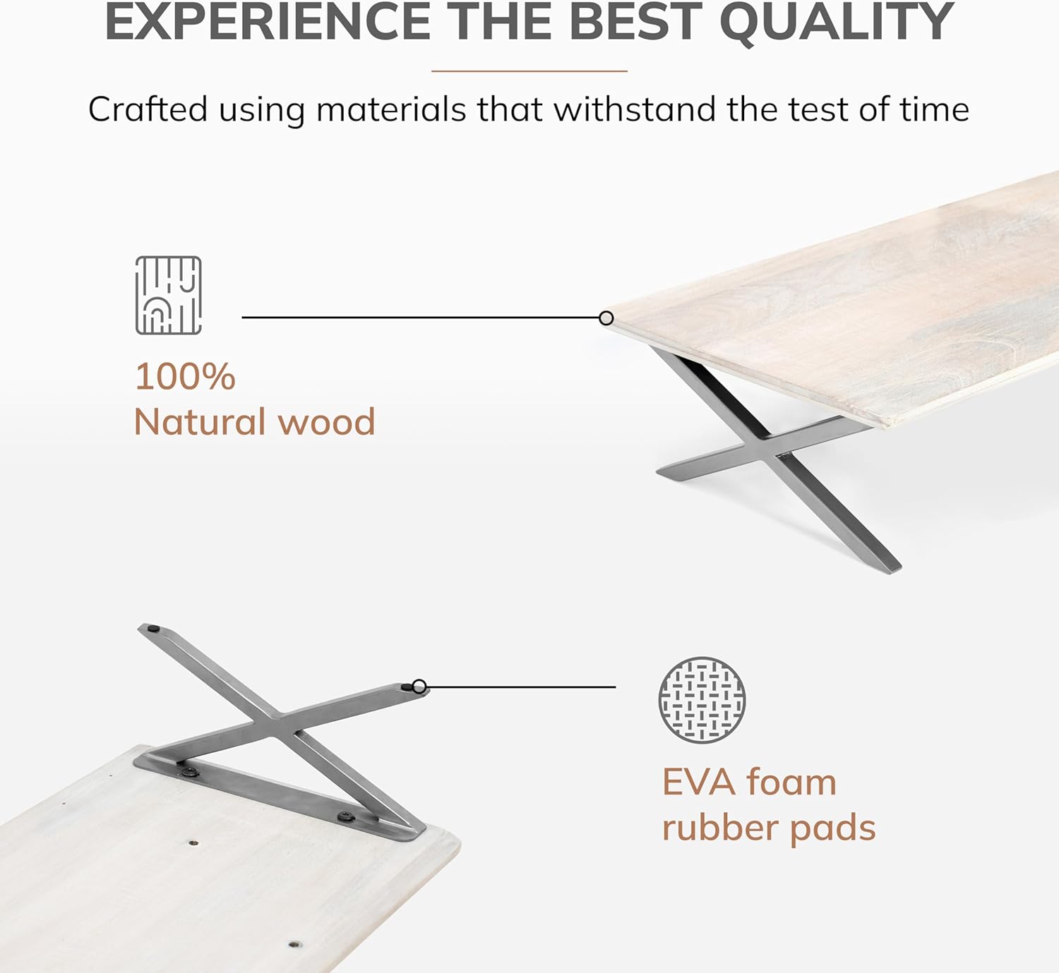 Anji Mountain Monitor Stand - Desktop Organizer & Laptop Riser, Ergonomic Monitor Riser, Space-Saving Monitor Stand for Desk, Durable Construction, Easy Assembly, Ideal for Home & Office,White Wash