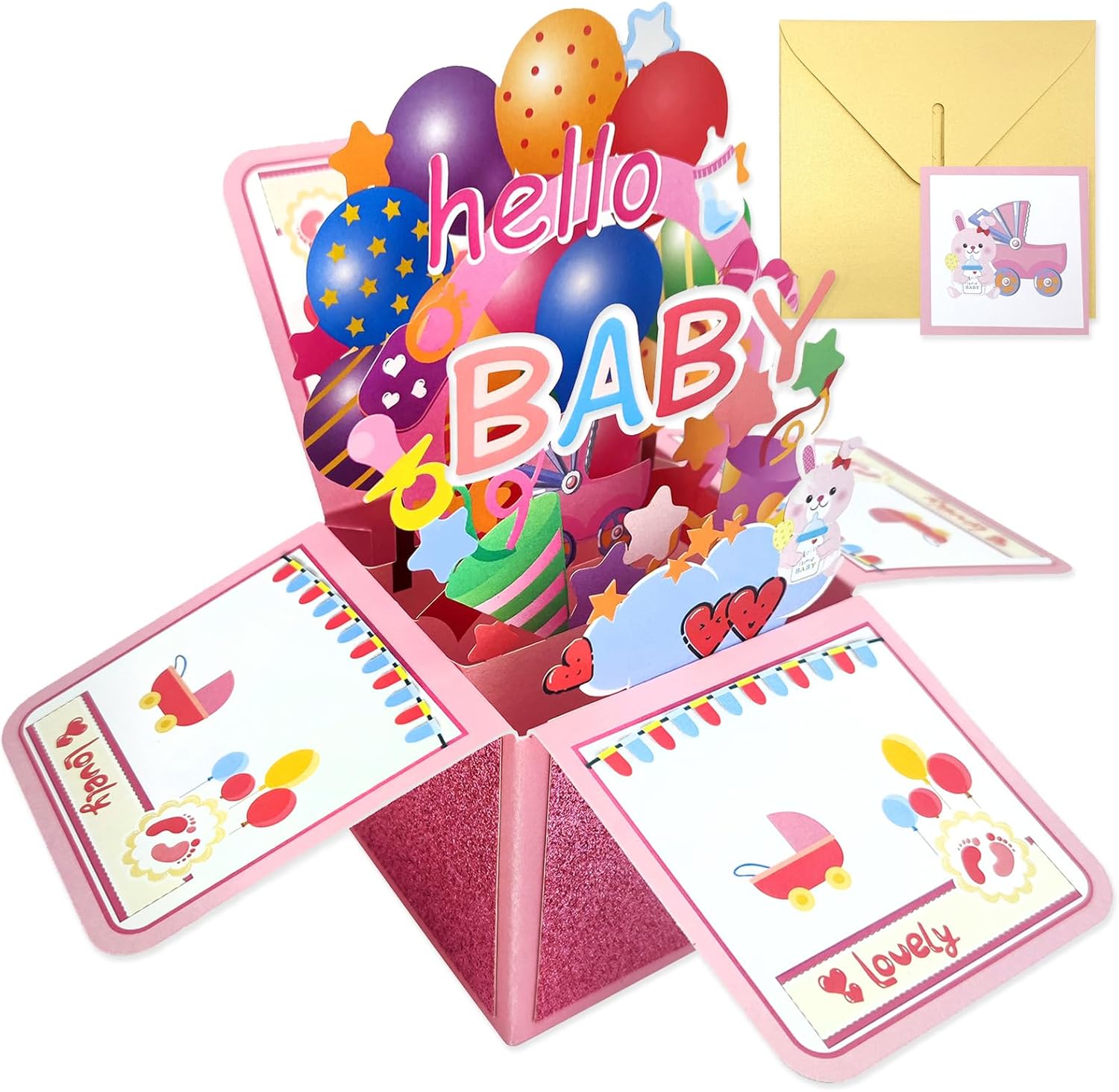 OJsensai Happy New Baby Popup Card from Mom Dad, Funny New