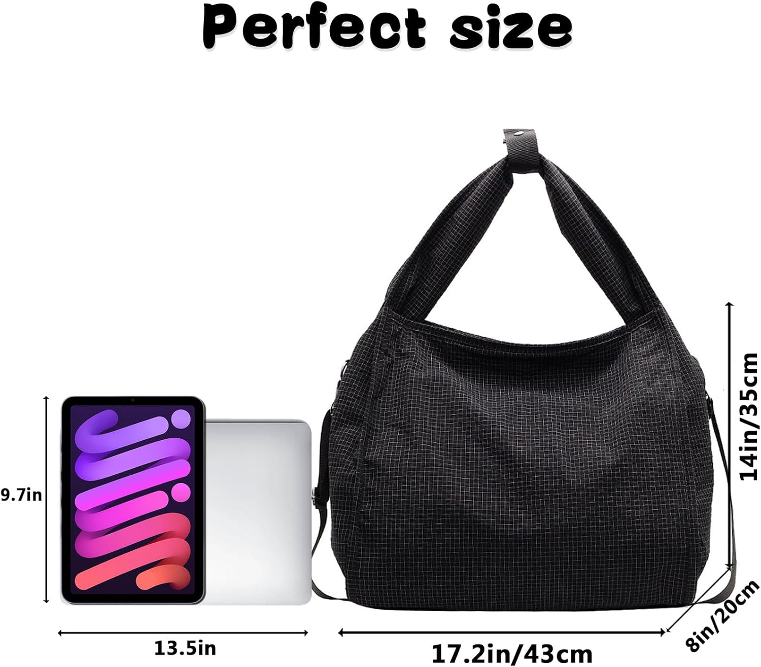 Casual Messenger Bag Plaid Nylon Crossbody Bag Laptop Bag Chic Stachel Shoulder Bag Travel Daypacks