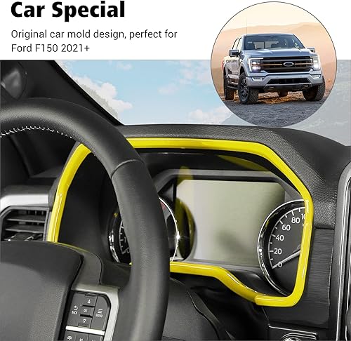 Miniatura 10 de Voodonala Cubierta de anillo para Ford F150 2021 + tablero de instrumentos para Ford F150 2021 2022 Lightning (ABS, 1 unidad, blanco)