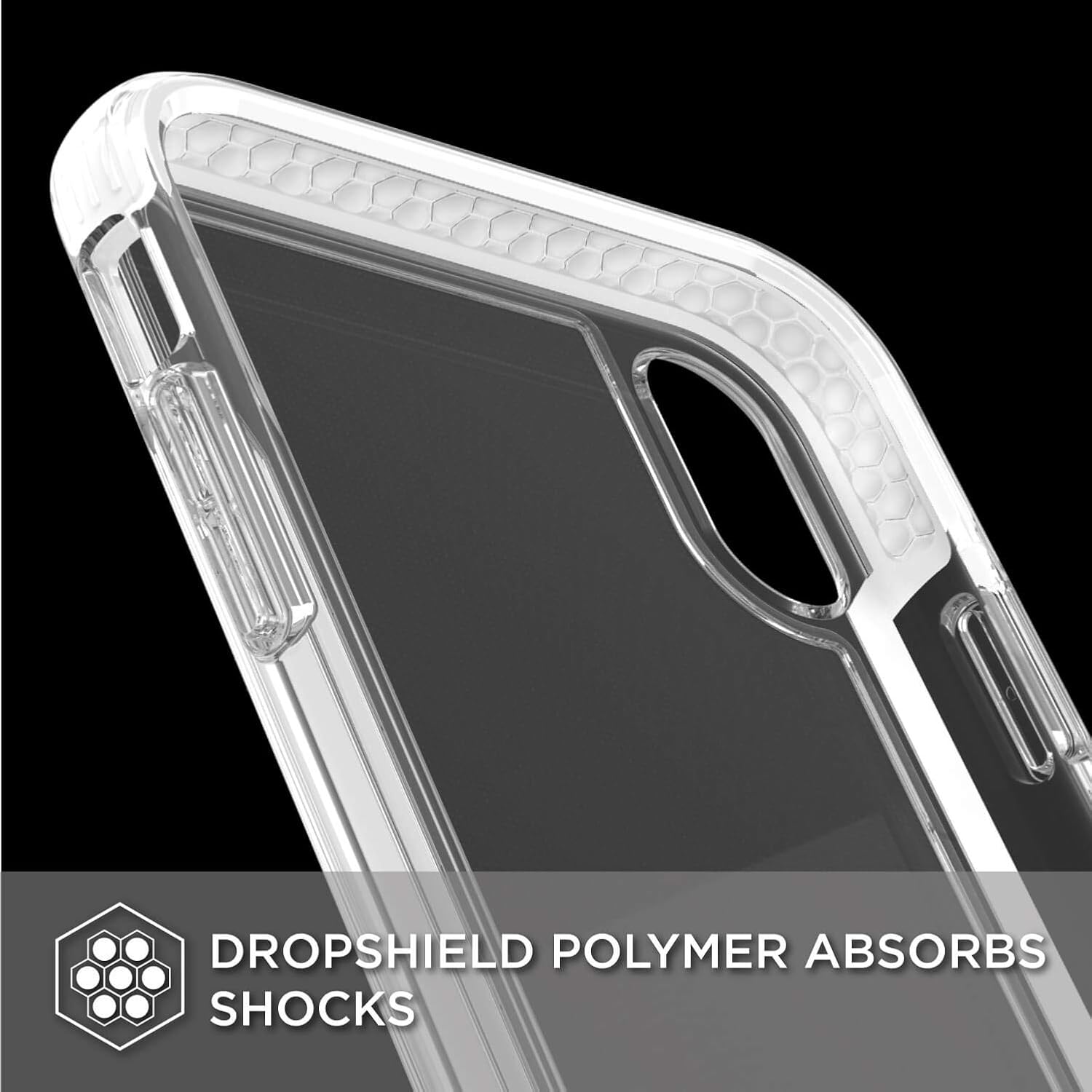 Raptic Clear,Compatible with Apple iPhone XR Case, (Formerly Defense Clear) - Military Grade Drop Tested, Anodized Aluminum, TPU, and Polycarbonate Protective Case iPhone XR, 6.1 Inch LCD Screen,White