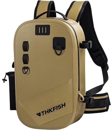 THKFISH Mochila de pesca impermeable IPX8 con soporte para caña, bolsa de pesca ligera, moverse libremente, regalos de peces para hombres