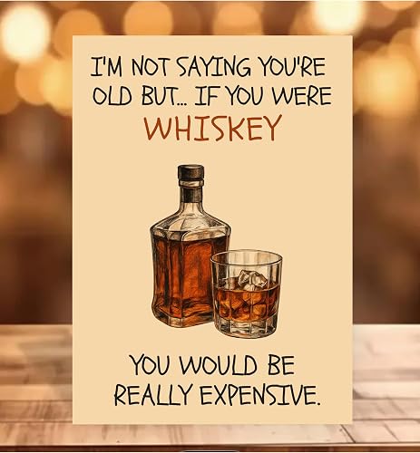 Funny Birthday Card - Whiskey + matching notebook combo
