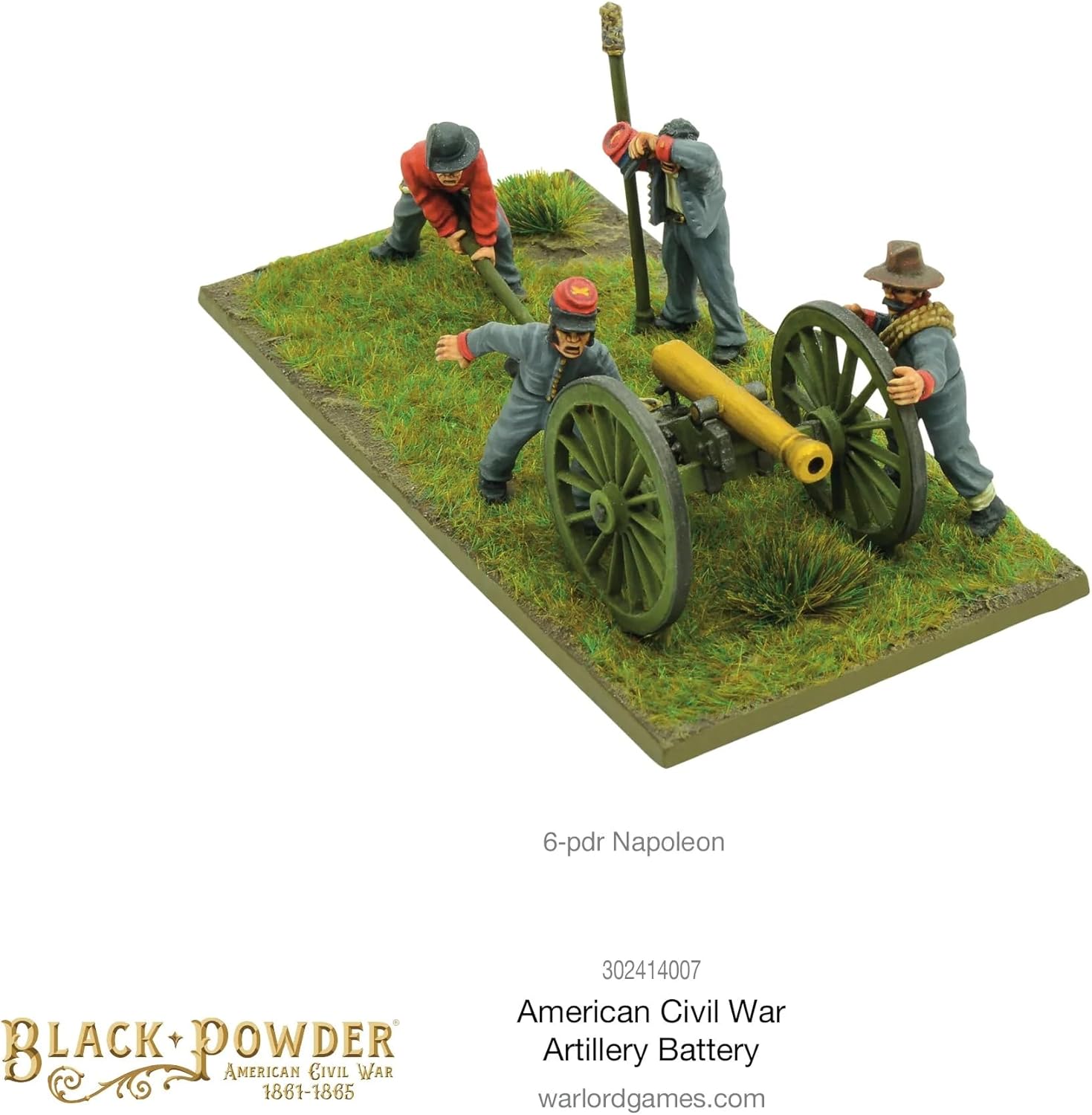 Warlord Games Black Powder American Civil War: Artillery Battery Figures 1:56 Military Table Top Wargaming Plastic Model Kit 302414007