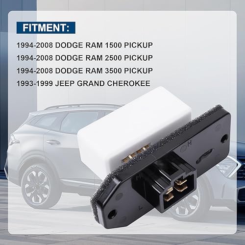 Miniatura 2 de LCWRGS Resistencia del Motor del Ventilador de HVAC para Dodge Ram 1994-2008 1500 2500 3500 Pickup, Jeep Grand Cherokee 1993-1999, Reemplaza