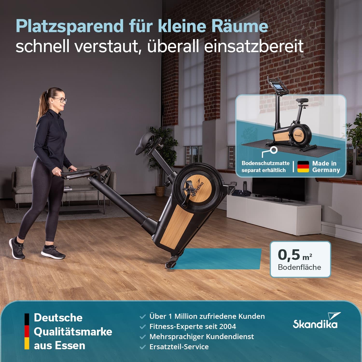 Skandika Ergometer Cykling P15 Heimtrainer Fahrrad mit Touchscreen