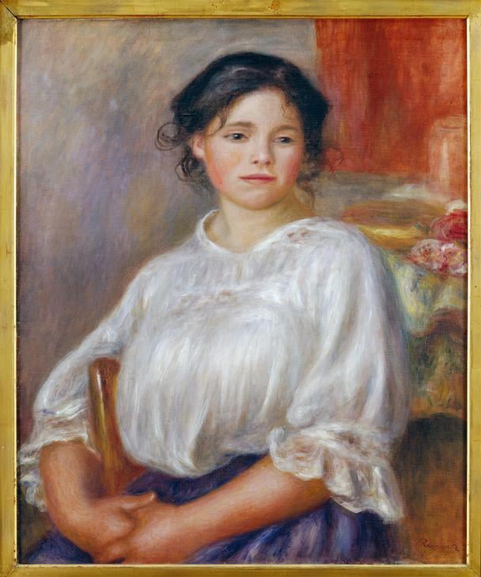 POSTERIIk Famous Animal Posters Vintage Picture Jeune Fille Assise by Pierre Auguste Renoir Modern Wall Decor for Home Decor 60x90cm