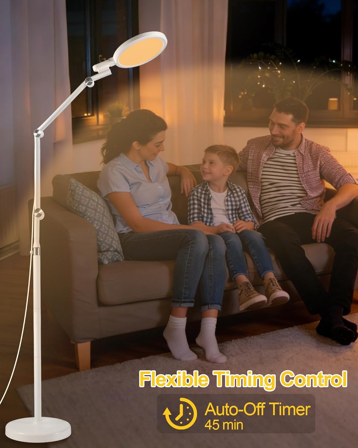 Light Therapy Floor Lamp - 11000 Lux Full Spectrum Sun Lamp, 9 Color Temperature & 670nm Red Light, Touch/Remote Control(Need Pairing), 10 Brightness Levels LED Sunlight Lamp for Home Office
