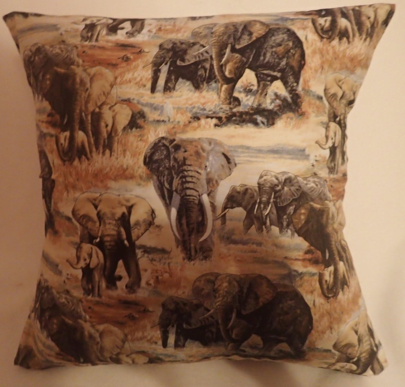 Decorative Pillow Cover, Throw pillow Cover, 16 x 16, Home Decor, Elephant, Baby Elephant, African Elephant, Safari, African Plains