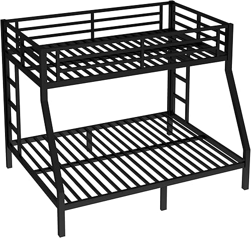 Miniatura 145 de Harper & Bright Designs Litera de metal completo sobre tamaño matrimonial para adultos, marco de cama de metal resistente con escalera y correas de