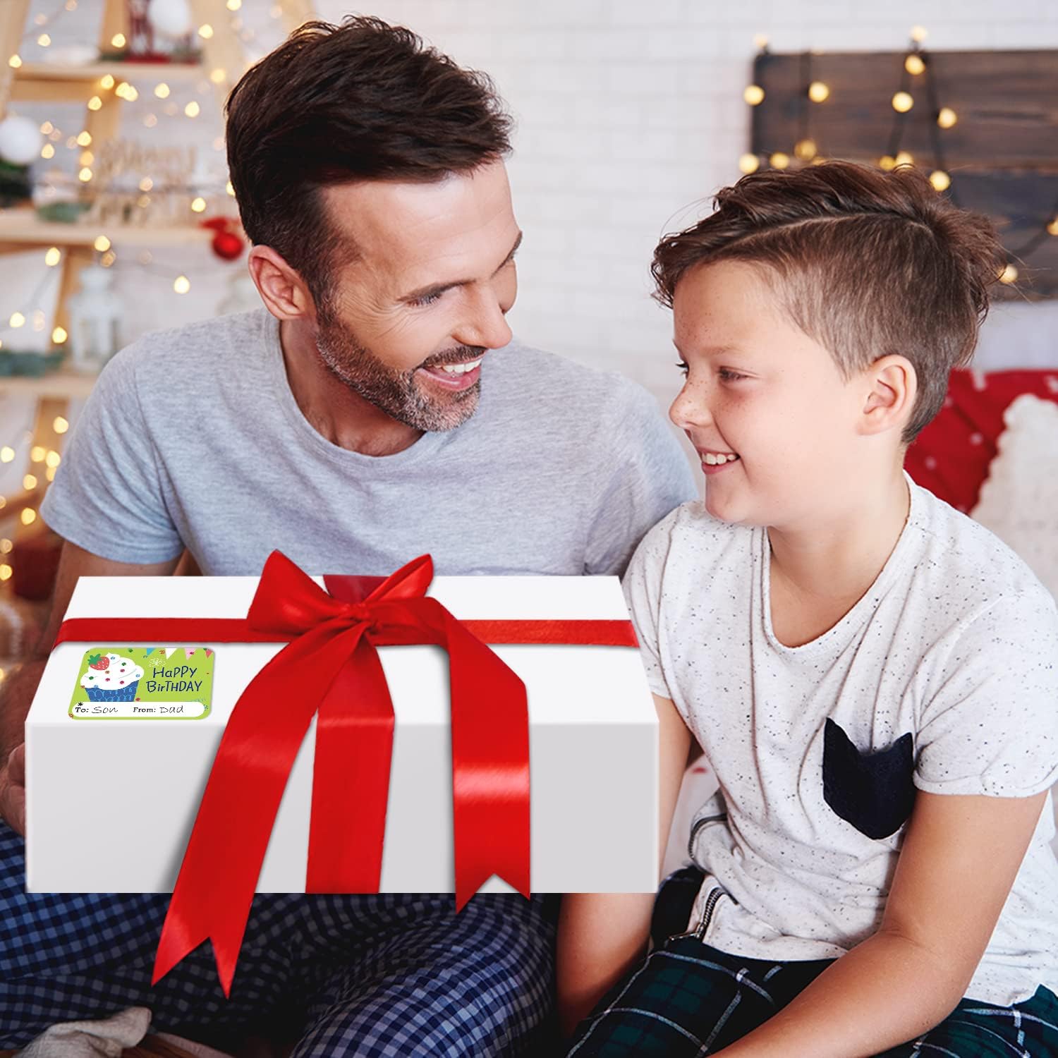 12 White Extra Large Gift Wrap Boxes Bulk with Lids, 12 Tissue paper and 80 Count Foil Christmas Tag Stickers for Wrapping Oversized Clothes (Robes, Sweater, Coat, Shirts) and Xmas Holiday Present