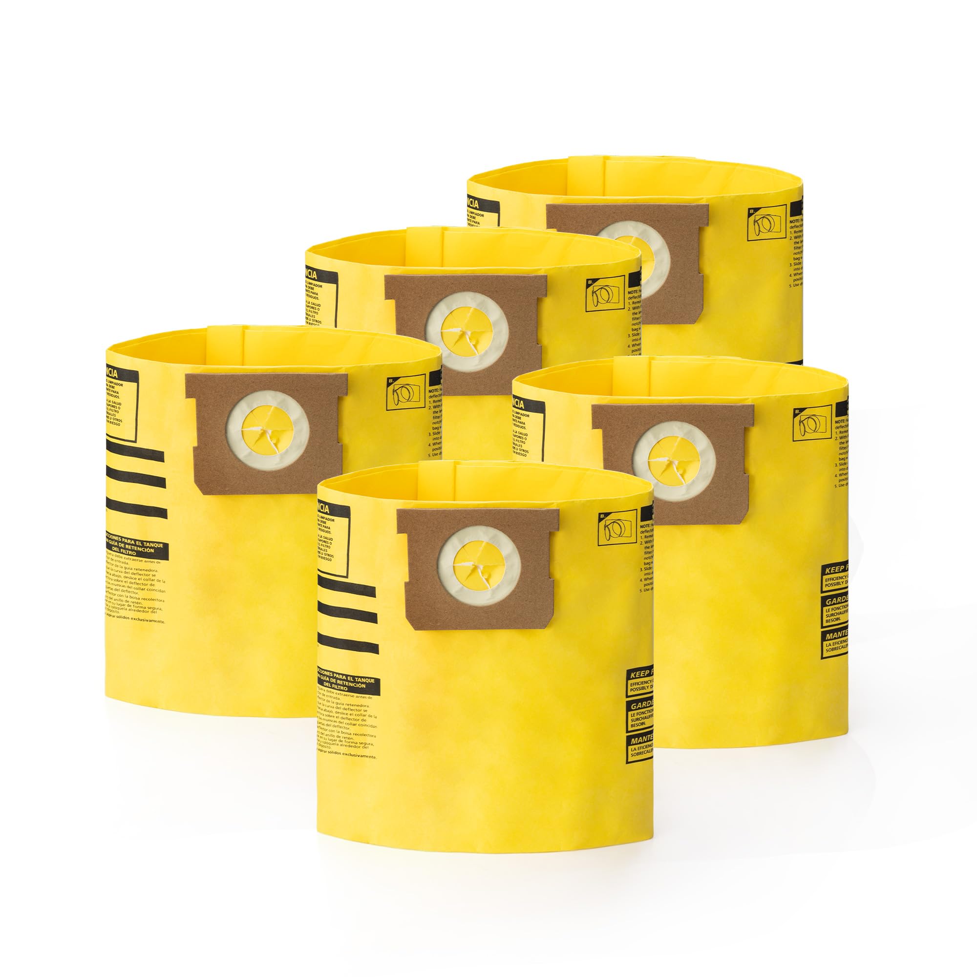 Shop-Vac 9067266, High Efficiency Disposable Collection Vacuum Filter Bags, Fits 10-14 Gallon Tanks, Yellow, 5 Pack-image-31