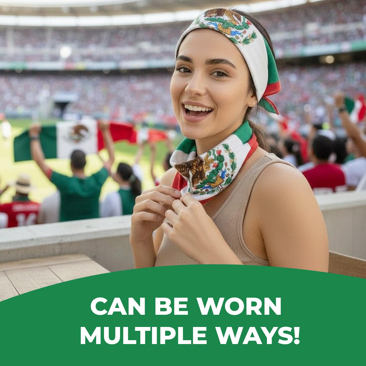 Amazon.com: Costume Adventure Mexican Flag Bandana Mexico Flag