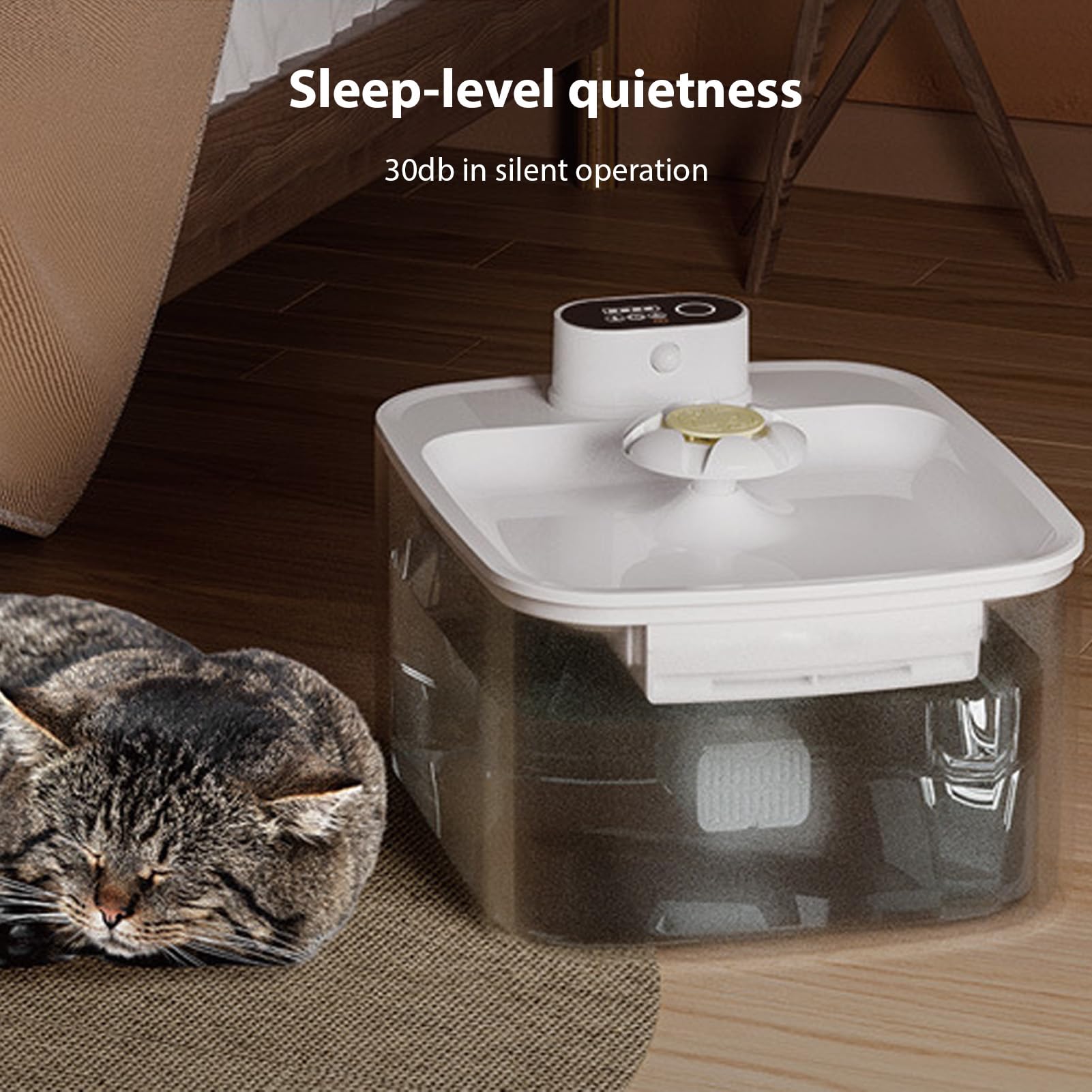 Fuente de Agua Inteligente Inalámbrica para Mascotas, Bebedero para Perros y Gatos con Circulación Automática de Gran Capacidad, 3,2 L, Filtración 5 Etapas, Poco Ruido Mascotas