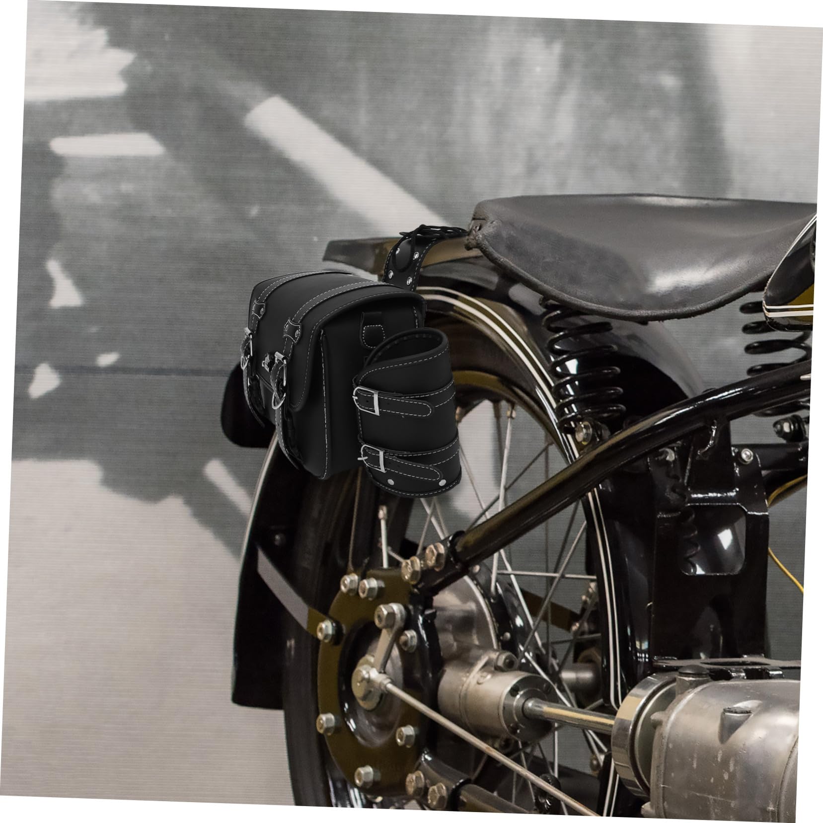 Generico Borsa Laterale per Moto in Pelle Pvc, Set 2 Pezzi Serratura, Borsa da Sella Portaoggetti per Moto Elettrica, Accessorio per Ciclisti e Viaggi su Strada