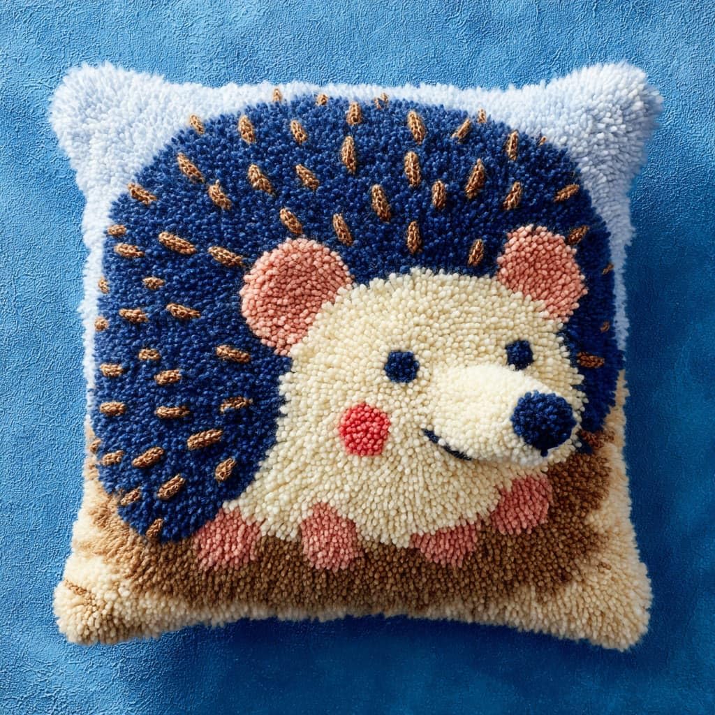 Henypt Latch Hook Cushion Kits Hedgehog