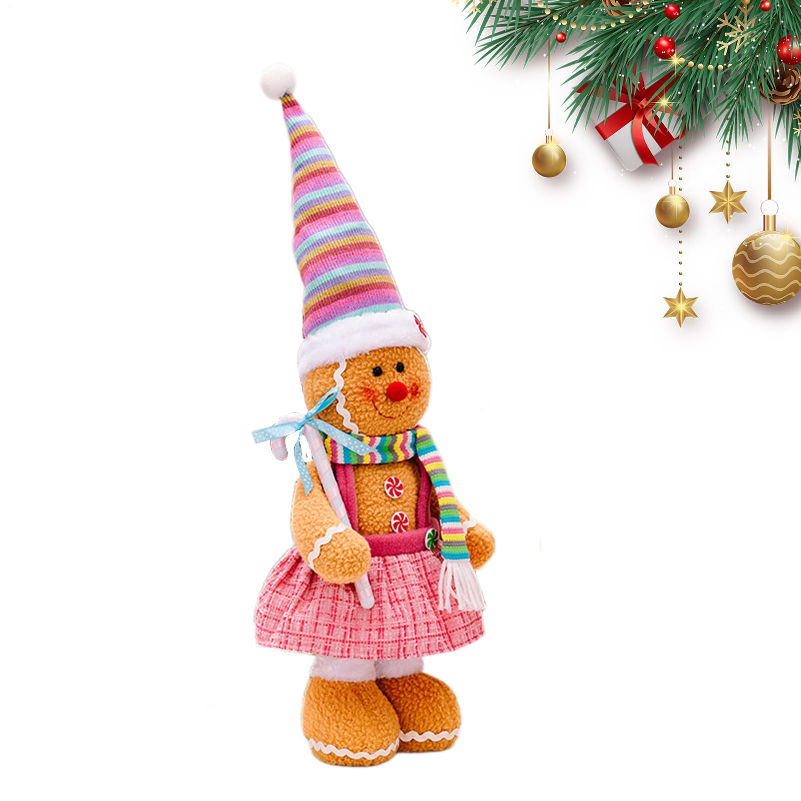 Figurine adorable de Noël pour bureau et fenêtre avec les décorations pain d'épice