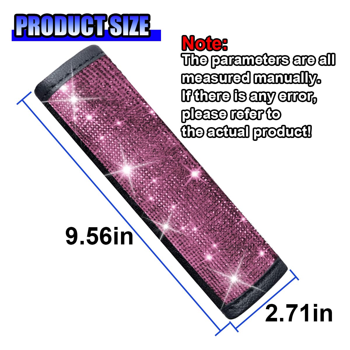 2 almohadillas brillantes para cinturón de seguridad de automóvil, cojín para cinturón de seguridad de automóvil, funda de correa de asiento de vehículo para mujer, accesorios de decoración