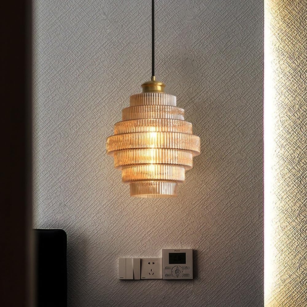 Hertl Lámpara de araña de estilo americano, pantalla de luz colgante de cristal con personalidad creativa, lámpara colgante de techo de montaje empotrado, accesorios de iluminación for decoración de i